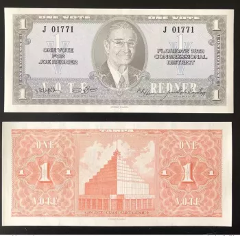 2016 Matej Gabris Stebbins One Vote Dollar Redner Florida USA UNC ESSAY Limité