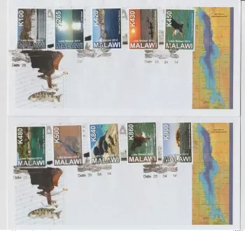Malawi 2014 Malawisee Fauna Greifvögel Fische Angeln FDC