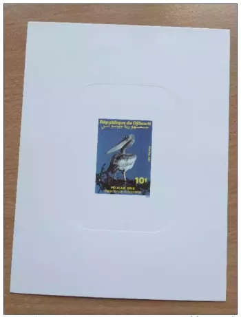 Dschibuti 1991 Luxusprobe Vogel Grauer Pelikan Mi. 549 SELTEN