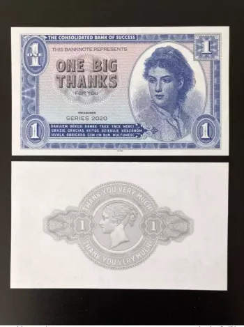 2020 Matej Gabris One Big Thanks Bank of Success UNC ESSAY Tirage limité