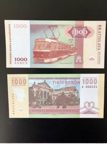 2020 Matej Gabris 1000 Korun Bratislava Elektricka Tatra Tram A UNC ESSAY Limité