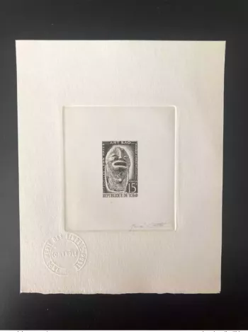 Tchad Chad 1963 Mi. 102 Epreuve artiste Art Sao Masque d'ancêtre Fouilles Palès