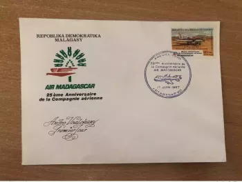 Madagascar Madagaskar 1987 FDC 1st day Air Avion Airplane Flugzeug