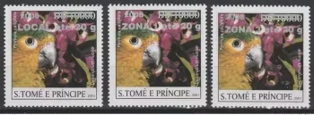 São Tomé und Príncipe 2008/2009 Mi. 3973-3976 Vögel Papagei Fauna