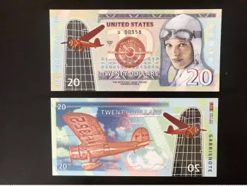 2020 Matej Gabris 20 Dollars Polymer USA Lockheed Vega Earhart SERIE U UNC ESSAY