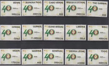 2015 ECOWAS Gemeinschaftsausgabe 40 Jahre alle 15 Länder Benin Senegal Togo