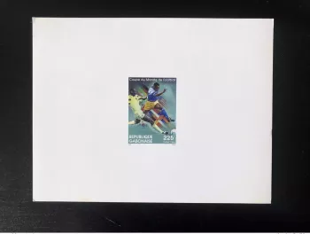 Gabon 1998 Mi. 1421 Epreuve de Luxe Coupe du Monde Football France Soccer Rare !