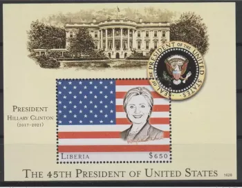 Liberia 2016 Mi. Bl. 754 NON EMIS Hillary Clinton President USA White House