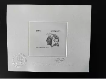Monaco 2015 YT 2974 Epreuve d'artiste Dante Alighieri 1265 - 1321 NOIR BLACK