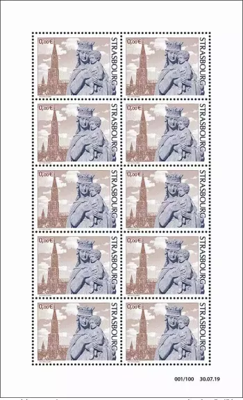 France 2019 - Klb sheet 0€ 'STRASBOURG' Cathedral Religion Matej Gabris