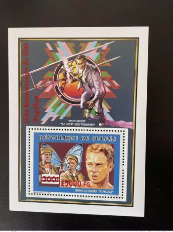 Guinée 2008 Mi. Bl. 1644 Surchargé Steve McQueen 'Papillon' Butterfly film movie