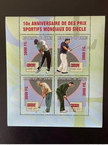 Guinea 2009 Mi. 6735-6738 Aufdruck Weltrekorde im Sport Golf