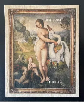 Guinea-Bissau 2019 IMPERF Mi. Bl.? Leda Swan Vinci Bird Wood