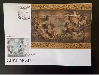 Guinée-Bissau 2019 FDC Mi. Bl. 1883 Art Chinois Flying Apsara Dunhuang Bois