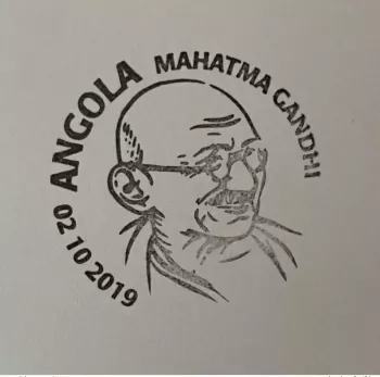 Euro Souvenir banknote Cover Mahatma Gandhi India 150 Ans Angola Banknotenbrief