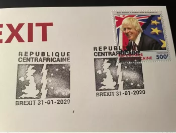 Euro Souvenir banknote Cover Brexit United Kingdom European Union