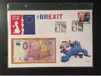 Euro Souvenir banknote Cover Brexit United Kingdom European Union