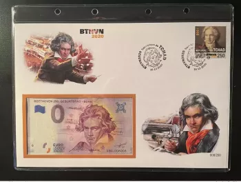 Euro Souvenir banknote Cover 250. Ludwig Van Beethoven Musique Tchad BTHVN