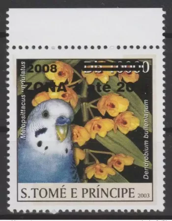 São Tomé & Príncipe 2008/2009 Mi. 3983I Papagei Vögel 1 Wert Fauna