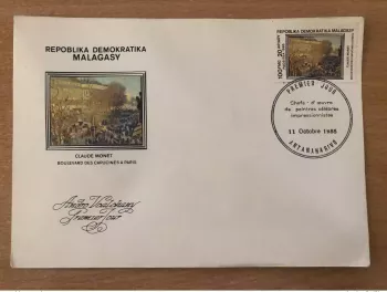 Madagaskar 1985 Mi. 995 FDC Kunst Claude Monet Boulevard des Capucines Paris