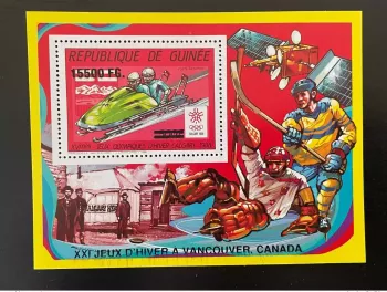 Guinea 2009 Mi. Bl. 1727 Overloaded Calgary 1988 Olympic Games Bobsleigh