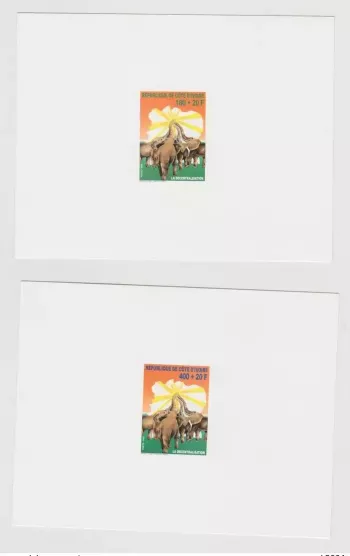 Ivory Coast 2002 Mi. 1298 - 1299 Proof Luxury Decentralization Elephant Wildlife