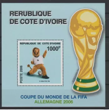 Ivory Coast 2006 FIFA World Cup WM Football Souvenir Bloc