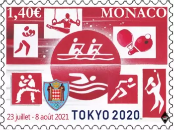 Monaco 2021 Thierry Mordant Original drawing Olympic Games 2020 Tokyo Japan