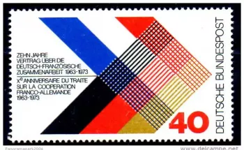 Emission Commune France Allemagne 1973 Coopération Traité de l'Elysée Yvert 603
