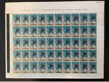 Guinée 1968 Mi. A-G 465 sheets Overprint Grenoble Jeux Olympiques Hiver Olympia
