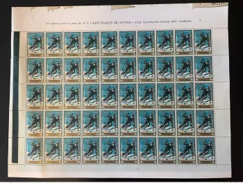 Guinée 1968 Mi. A-G 465 sheets Overprint Grenoble Jeux Olympiques Hiver Olympia