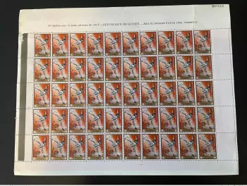 Guinée 1968 Mi. A-G 465 sheets Overprint Grenoble Jeux Olympiques Hiver Olympia