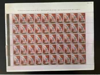 Guinée 1968 Mi. A-G 465 sheets Overprint Grenoble Jeux Olympiques Hiver Olympia