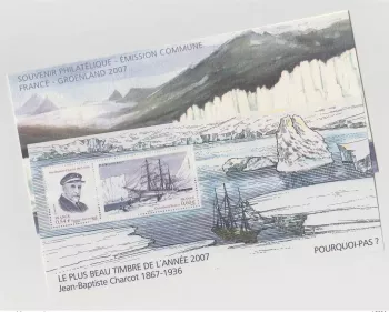 France 2008 - souvenir block n°34 JB Charcot Groeland Joint Issue