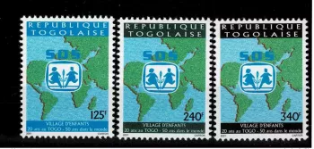 Togo 2001 - Mi. 2979II - 2980II SOS Village d'enfants Kinderdorf UNICEF 3 val.