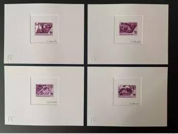 Togo 2010 Artist's proof Mi. 2092 - 2095 WWF Panda fauna Phataginus ROUGE