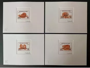 Guinea 2009 Artist's proof Mi. 6714 - 6717 WWF Panda fauna Hylochoerus Rouge