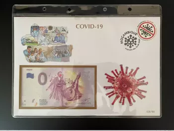Euro Souvenir banknote Cover COVID-19 pandémie pandemic Fado Mozambique