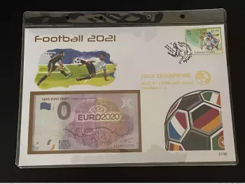 Euro Souvenir banknote Cover Football 2021 Euro 2020 Italie Champion Or Solomon