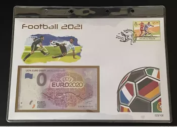 Euro Souvenir banknote Cover Football 2021 Euro 2020 Football Soccer EM Solomon