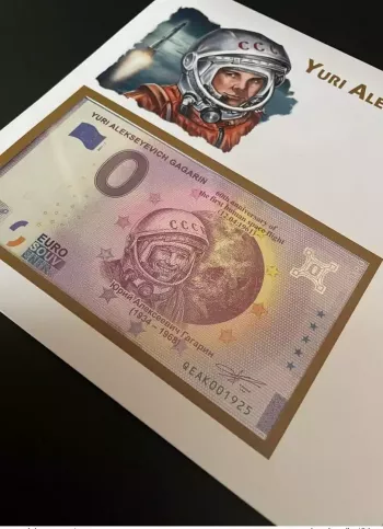 Euro Souvenir banknote Cover Djibouti Youri Yuri Gagarine Gagarin Espace Bloc