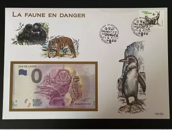 Euro Souvenir Banknote Cover Frankreich 2021 Europa CEPT Gefährdete Fauna