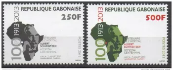 Gabon 2013 Mi. 1710 - 1711 1913 centenaire Albert Schweitzer 250 & 500 F MNH**