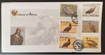 Malawi 2018 FDC Mi. A-F 1009 Vultures Vautours Geier Oiseaux Vögel faune Fauna