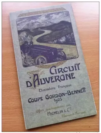 Carte Routière Michelin Circuit Auvergne Coupe Gordon-Bennett 1905 REPRODUCTION