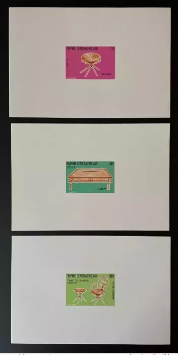 Centrafricaine 1978 Mi. A-C 537 Epreuve de Luxe ND Artisanat Handwerk Handicraft