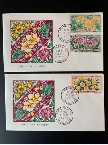 Congo 1961 Mi. 9 - 11 FDC Fleurs Blüten Blumen Flowers Poste Aérienne Airmail