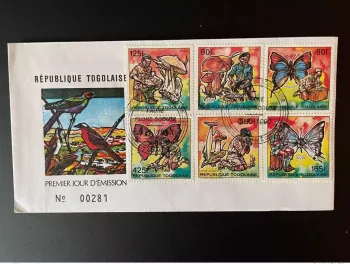 Togo 1990 Mi. 2153 58 FDC 1er Jour Faune Flore Scouts Champignon Papillon Oiseau
