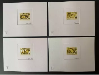 Togo 2010 Artist Proof Mi. 2092 - 2095 WWF Panda fauna BROWN
