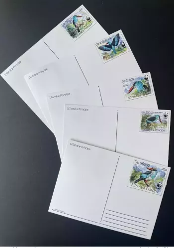 S. Tomé et Principe 2014 Mi. 5659 - 5663 Carte Maximum WWF Panda Oiseau Alcyon